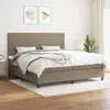 vidaXL Sommier à lattes de lit avec matelas Taupe 200x200 cm Tissu