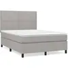 vidaXL Sommier à lattes de lit avec matelas Gris clair 140x200cm Tissu