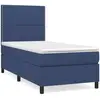 vidaXL Sommier à lattes de lit avec matelas Bleu 90x190 cm Tissu