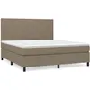 vidaXL Sommier à lattes de lit avec matelas Taupe 180x200 cm Tissu