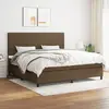 vidaXL Sommier à lattes de lit avec matelas Marron foncé 200x200 cm