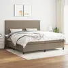 vidaXL Sommier à lattes de lit avec matelas Taupe 200x200 cm Tissu