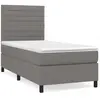 vidaXL Sommier à lattes de lit avec matelas Gris foncé 90x200 cm Tissu