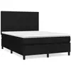 vidaXL Sommier à lattes de lit avec matelas Noir 140x190 cm Tissu