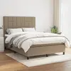 vidaXL Sommier à lattes de lit avec matelas Taupe 140x190 cm Tissu