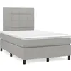vidaXL Sommier à lattes de lit avec matelas Gris clair 120x200cm Tissu