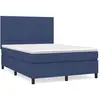 vidaXL Sommier à lattes de lit avec matelas Bleu 140x200 cm Tissu