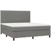 vidaXL Sommier à lattes de lit avec matelas Gris foncé 180x200cm Tissu