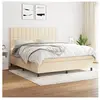 vidaXL Sommier à lattes de lit avec matelas Crème 180x200 cm Tissu