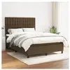 vidaXL Sommier à lattes de lit avec matelas Marron foncé 140x200 cm