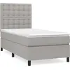 vidaXL Sommier à lattes de lit avec matelas Gris clair 100x200cm Tissu