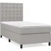 vidaXL Sommier à lattes de lit avec matelas Gris clair 90x200 cm Tissu