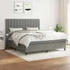 vidaXL Sommier à lattes de lit avec matelas Gris foncé 180x200cm Tissu
