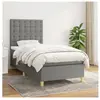 vidaXL Sommier à lattes de lit et matelas Gris foncé 90x190 cm Tissu