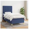 vidaXL Lit à sommier tapissier avec matelas Bleu 90x190 cm Tissu