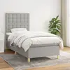 vidaXL Sommier à lattes de lit avec matelas Gris clair 90x200 cm Tissu
