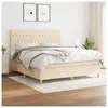 vidaXL Sommier à lattes de lit avec matelas Crème 180x200 cm Tissu