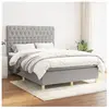 vidaXL Sommier à lattes de lit avec matelas Gris clair 140x190cm Tissu
