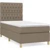 vidaXL Sommier à lattes de lit avec matelas Taupe 90x200 cm Tissu