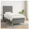 vidaXL Sommier à lattes de lit et matelas Gris foncé 90x190 cm Tissu