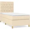 vidaXL Sommier à lattes de lit et matelas Crème 90x190 cm Tissu