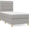 vidaXL Sommier à lattes de lit avec matelas Gris clair 90x200 cm Tissu