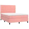 vidaXL Sommier à lattes de lit avec matelas Rose 140x190 cm Velours