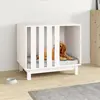 vidaXL Niche pour chien Blanc 70x50x62 cm Bois de pin massif