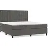 vidaXL Sommier à lattes de lit et matelas Gris foncé 180x200cm Velours