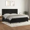 vidaXL Sommier à lattes de lit et matelas Noir 200x200 cm Velours