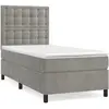 vidaXL Sommier à lattes de lit et matelas Gris clair 100x200cm Velours