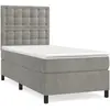 vidaXL Sommier à lattes de lit et matelas Gris clair 90x200 cm Velours
