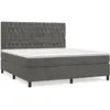 vidaXL Sommier à lattes de lit et matelas Gris foncé 180x200cm Velours