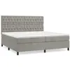 vidaXL Lit à sommier tapissier et matelas Gris clair 200x200cm Velours