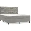 vidaXL Sommier à lattes de lit et matelas Gris clair 180x200cm Velours