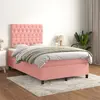 vidaXL Sommier à lattes de lit avec matelas Rose 120x200 cm Velours