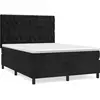vidaXL Sommier à lattes de lit avec matelas Noir 140x190 cm Velours