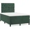 vidaXL Sommier à lattes de lit et matelas Vert foncé 120x200cm Velours