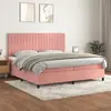 vidaXL Sommier à lattes de lit avec matelas Rose 200x200 cm Velours