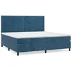vidaXL Sommier à lattes de lit et matelas Bleu foncé 200x200cm Velours