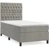 vidaXL Sommier à lattes de lit et matelas Gris clair 90x190 cm Velours