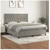 vidaXL Sommier à lattes de lit et matelas Gris clair 160x200cm Velours