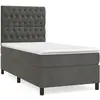 vidaXL Sommier à lattes de lit avec matelas Gris foncé 100x200 cm