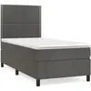 vidaXL Sommier à lattes de lit et matelas Gris foncé 80x200 cm Velours