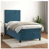 vidaXL Sommier à lattes de lit avec matelas Bleu foncé 90x190 cm