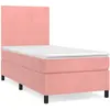 vidaXL Sommier à lattes de lit avec matelas Rose 90x190 cm Velours
