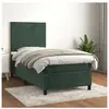 vidaXL Sommier à lattes de lit avec matelas Vert foncé 90x200 cm