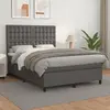 vidaXL Sommier à lattes de lit avec matelas Gris 140x200 cm Similicuir