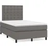 vidaXL Sommier à lattes de lit avec matelas Gris 120x200 cm Similicuir