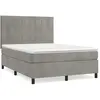 vidaXL Sommier à lattes de lit et matelas Gris clair 140x190cm Velours